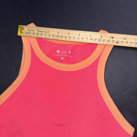 Wilo Australian Brand Women's Active Tank Bra Orange Pink Neon Athleisure Medium - Picture 6 of 11